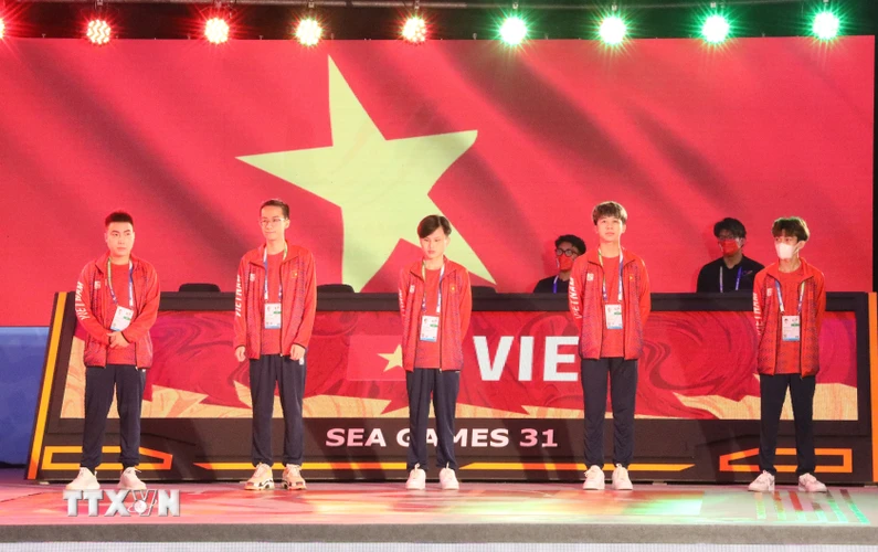 Các vận động viên Đội tuyển quốc gia Việt Nam. (Ảnh: Minh Đông/TTXVN)