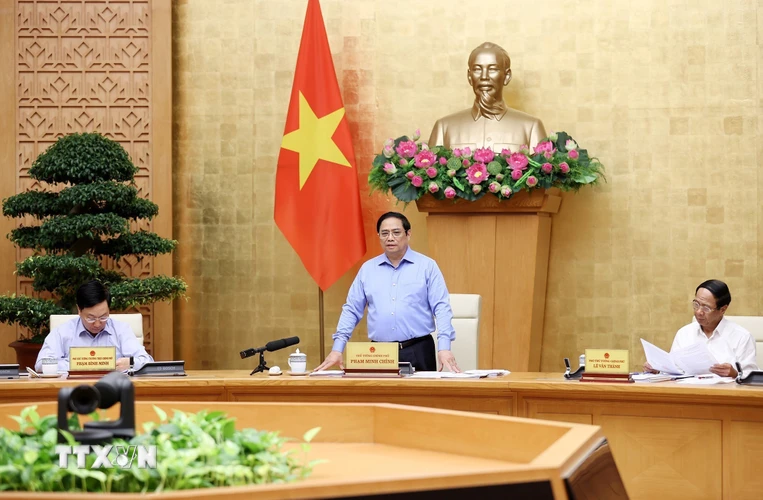 Thủ tướng Phạm Minh Chính chủ trì phiên họp. (Ảnh: Dương Giang/TTXVN)
