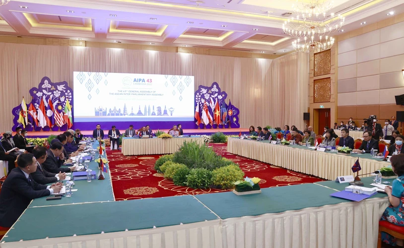 Quang cảnh Phiên họp Ban chấp hành Đại hội đồng Liên nghị viện các quốc gia Đông Nam Á lần thứ 43 (AIPA-43). (Ảnh: Doãn Tấn/TTXVN)