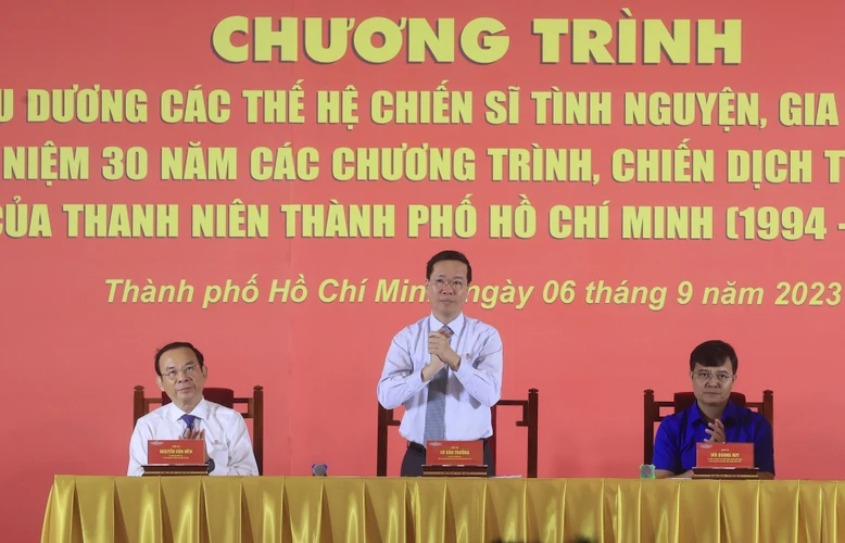 Chủ tịch nước Võ Văn Thưởng tại Chương trình. (Ảnh: Thống Nhất/TTXVN)