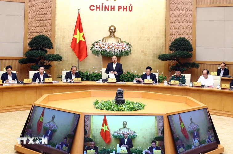  Sáng nay (3/12), phát biểu khai mạc phiên họp Chính phủ thường kỳ tháng 11/2018, Thủ tướng Nguyễn Xuân Phúc yêu cầu xử lý một số vấn đề đang gây bức xúc xã hội. (Ảnh: Thống Nhất/TTXVN)