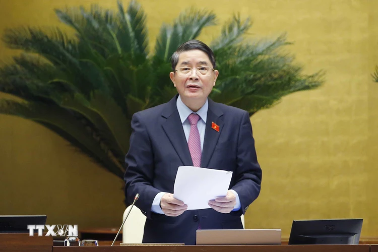 Phó Chủ tịch Quốc hội Nguyễn Đức Hải điều hành phiên họp. (Ảnh: Văn Điệp/TTXVN)