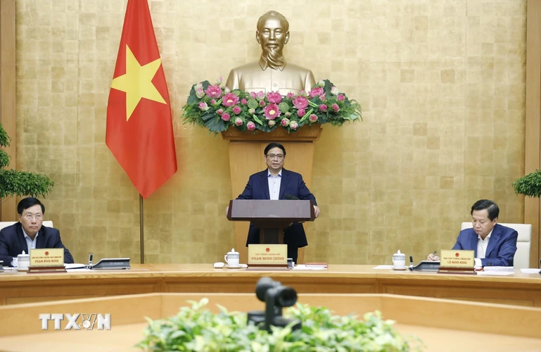 Thủ tướng Phạm Minh Chính chủ trì Phiên họp Chính phủ thường kỳ tháng 11 năm 2022. (Ảnh: Dương Giang/TTXVN)