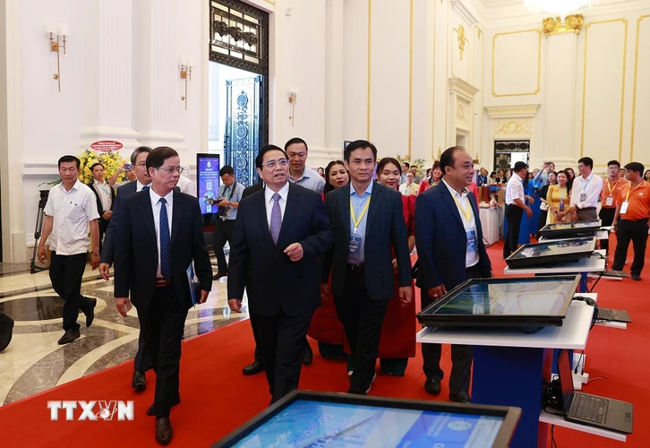 Thủ tướng Phạm Minh Chính đến dự Hội nghị công bố quy hoạch và xúc tiến đầu tư tỉnh Khánh Hòa năm 2023. (Ảnh: Dương Giang/TTXVN)