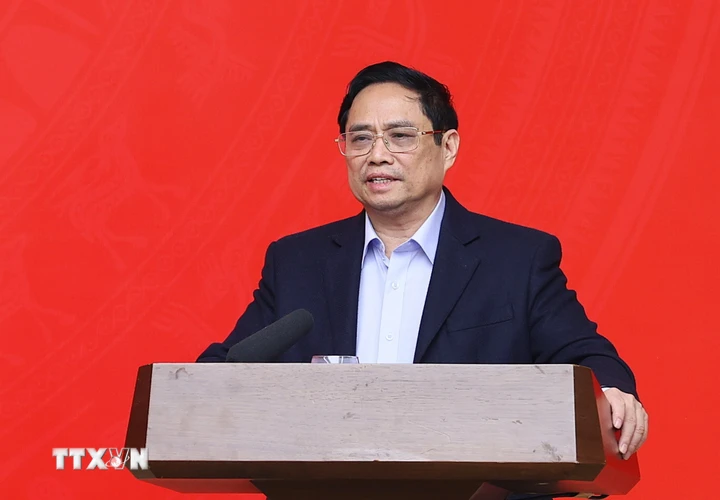 Thủ tướng Phạm Minh Chính phát biểu chỉ đạo Hội nghị. (Ảnh: Dương Giang/TTXVN)