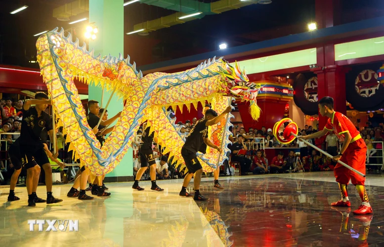 Biểu diễn múa Rồng tại lễ hội Lân Sư Rồng Quốc tế Đà Nẵng năm 2019. (Ảnh: Trần Lê Lâm/TTXVN)