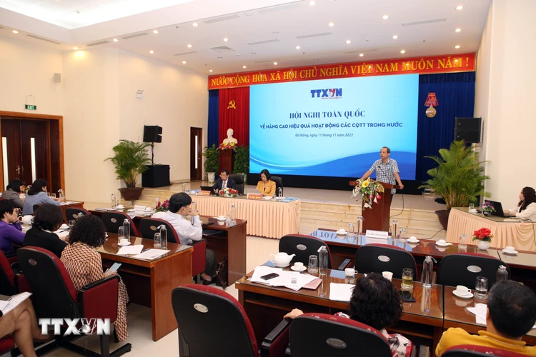 Ngày 11/11, tại thành phố Đà Nẵng, Thông tấn xã Việt Nam tổ chức hội nghị toàn quốc về nâng cao hiệu quả hoạt động ở các Cơ quan Thường trú TTXVN trong nước. (Ảnh: Trần Lê Lâm/TTXVN)