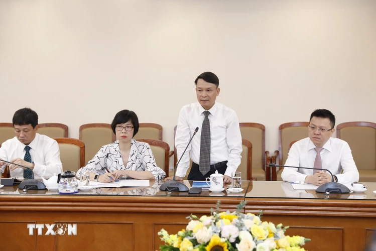Tổng Giám đốc Thông tấn xã Việt Nam Nguyễn Đức Lợi phát biểu. (Ảnh: Dương Giang/TTXVN)