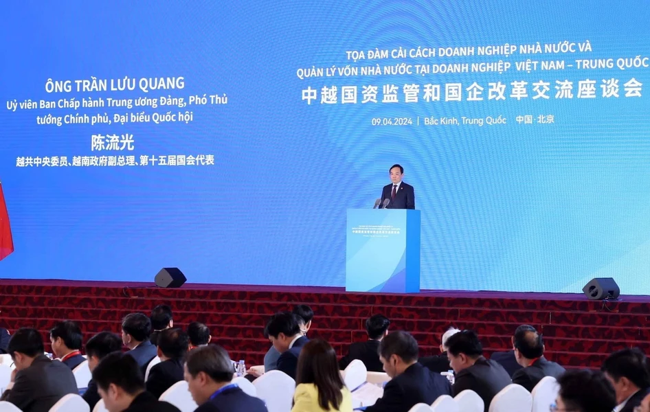 Phó Thủ tướng Trần Lưu Quang phát biểu khai mạc. (Ảnh: Nhan Sáng/TTXVN)