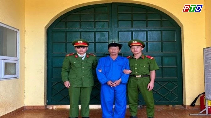 Đối tượng Nguyễn Văn Tâm tại Công an huyện Đắk Song. 