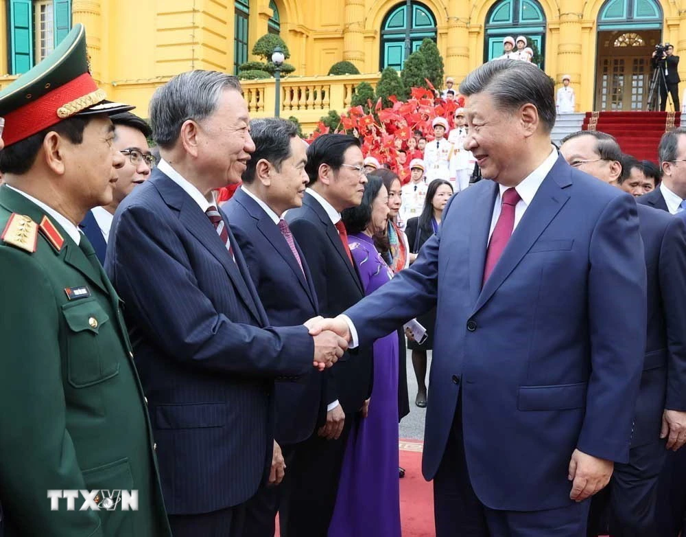 Tổng Bí thư Nguyễn Phú Trọng chủ trì lễ đón chính thức Tổng Bí thư, Chủ tịch nước Trung Quốc Tập Cận Bình- Ảnh 10.