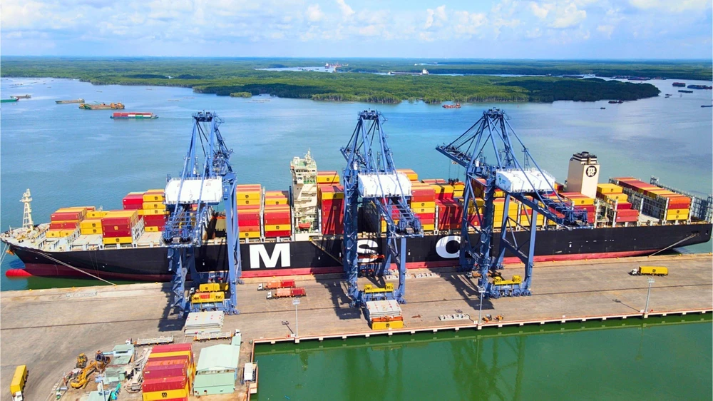 Hãng tàu lớn nhất thế giới MSC thường xuyên có chuyến tàu cập cụm cảng Cái Mép-Thị Vải tỉnh Bà Rịa-Vũng Tàu. (Ảnh: TTXVN phát)