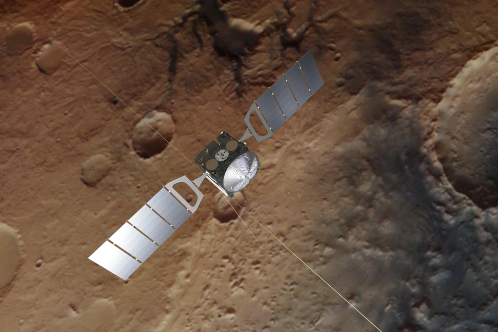 Hình ảnh bề mặt Sao Hỏa được chụp bởi thiết bị radar có độ phân giải cao của tàu vũ trụ Mars Express. (Ảnh: AFP/ TTXVN)