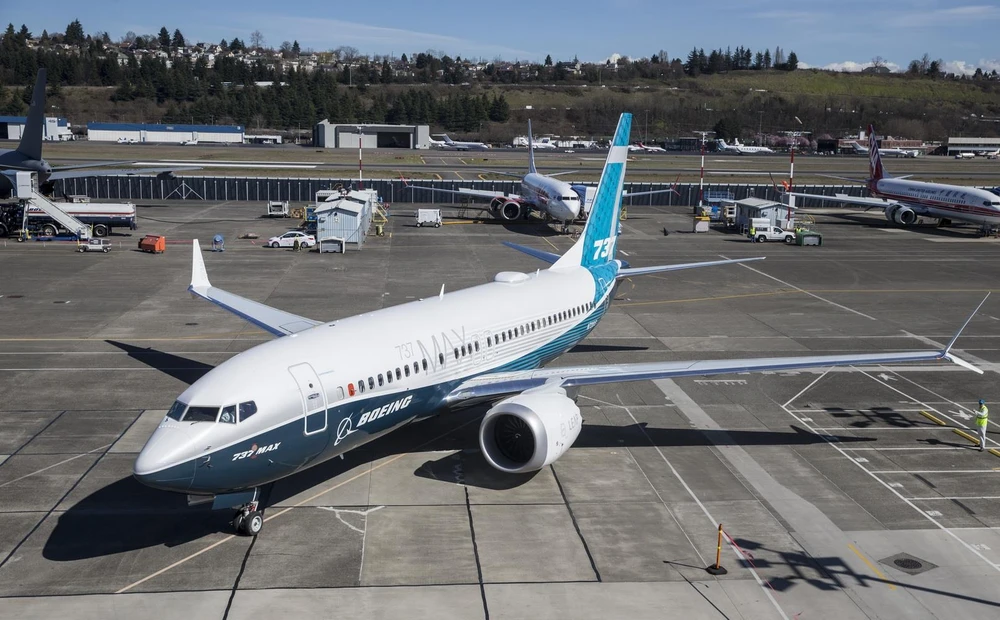 Máy bay Boeing 737 MAX 7 tại Seattle, Washington, Mỹ. (Ảnh: AFP/TTXVN)