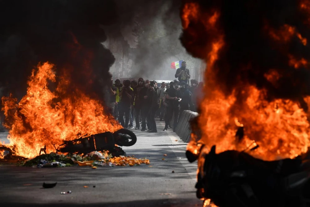 Biểu tình thành bạo động ở Pháp. (Nguồn: Getty Images)