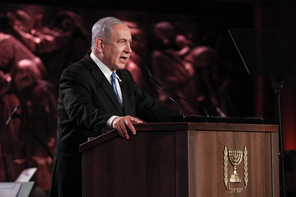Thủ tướng Israel Benjamin Netanyahu ngợi ca kế hoạch của Mỹ. (Ảnh: THX/TTXVN)