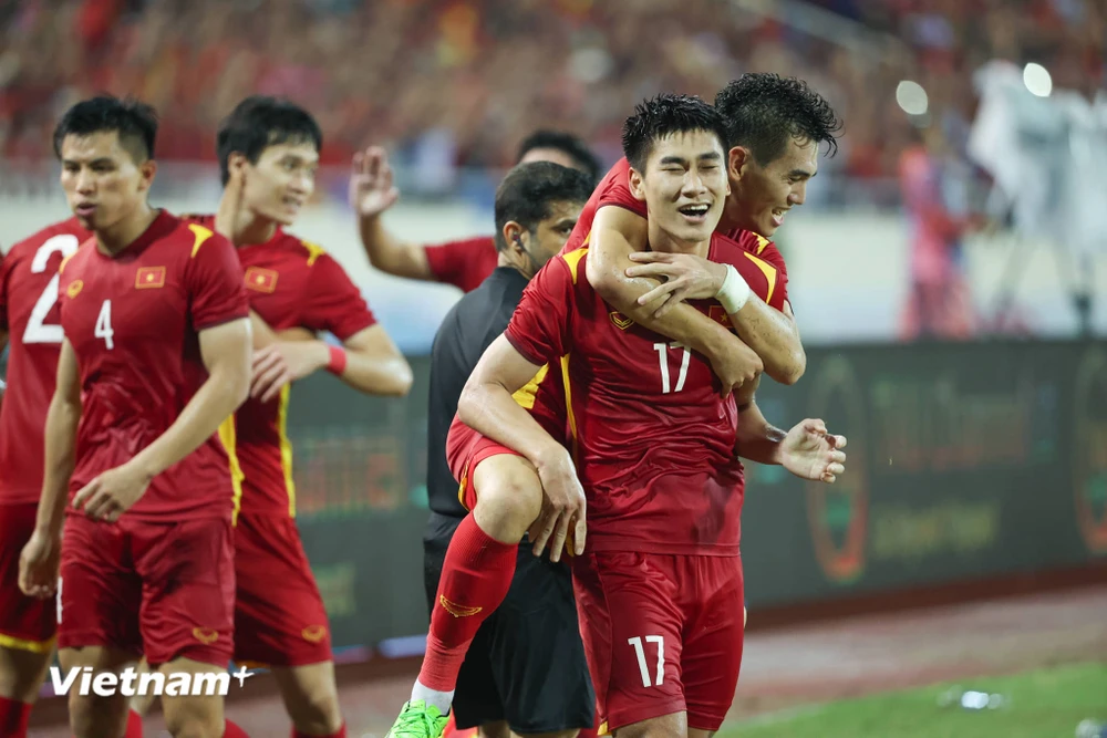 U23 Việt Nam hướng đến mục tiêu vượt qua vòng bảng tại Vòng chung kết U23 châu Á 2022. (Ảnh: Hải An/Vietnam+) 