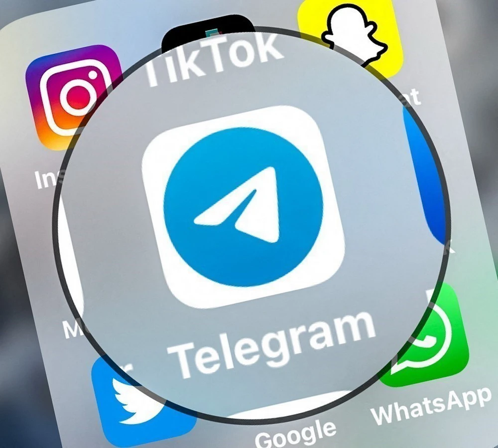 Biểu tượng ứng dụng Telegram. (Nguồn: AFP/TTXVN) 