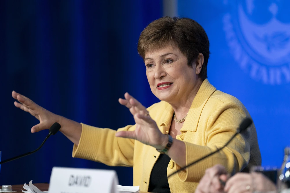 Tổng Giám đốc IMF Kristalina Georgieva phát biểu tại cuộc họp báo ở Washington, DC, Mỹ ngày 4/3/2020. (Ảnh: THX/TTXVN)