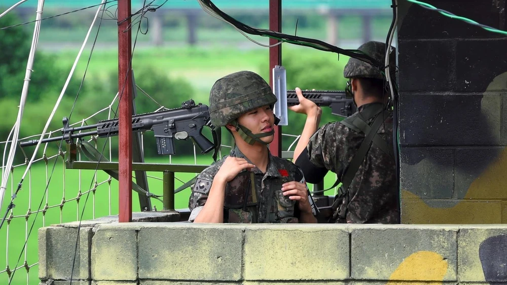 Một trạm gác của Hàn Quốc tại khu phi quân sự liên Triều. (Nguồn: AFP)