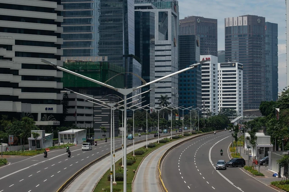 Một tuyến phố ở thủ đô Jakarta, Indonesia ngày 1/4/2020. (Ảnh: THX/TTXVN)