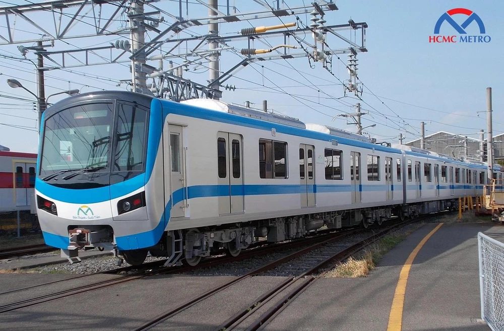 Đoàn tàu của tuyến metro Bến Thành-Suối Tiên được kiểm tra kỹ thuật tại Nhật Bản. (Ảnh: MAUR/TTXVN phát)