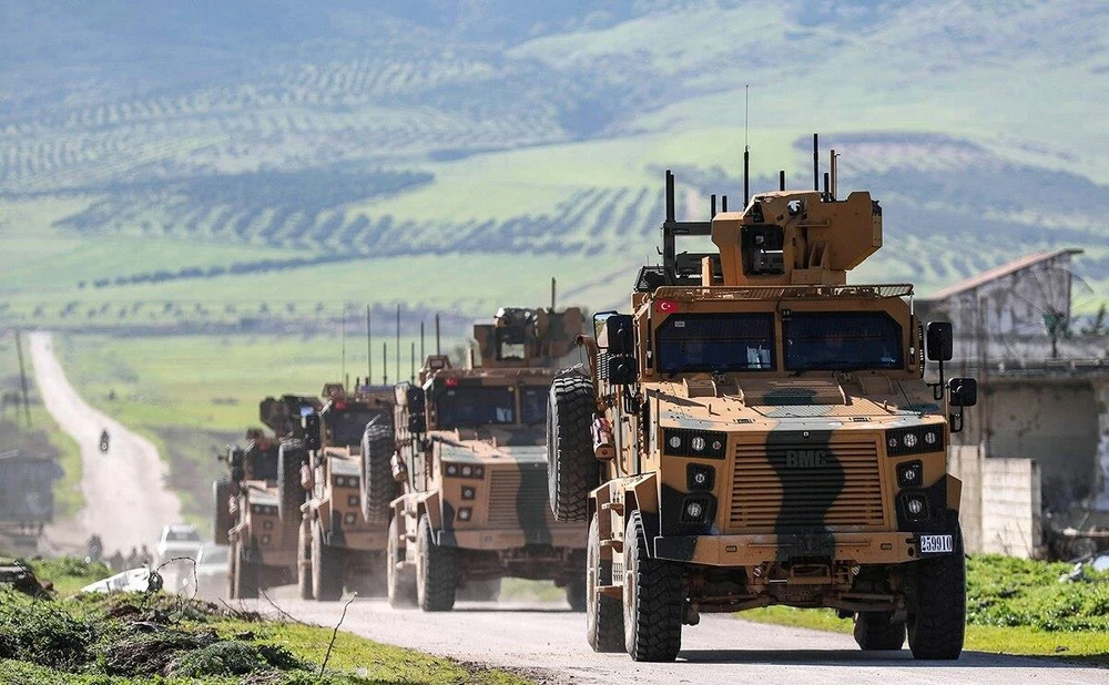 Đoàn xe chở binh sỹ Thổ Nhĩ Kỳ. (Nguồn: AFP)