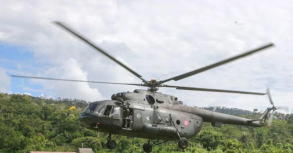 Một chiếc trực thăng Mi-17 của Không quân Peru. (Nguồn: infogate.cl)