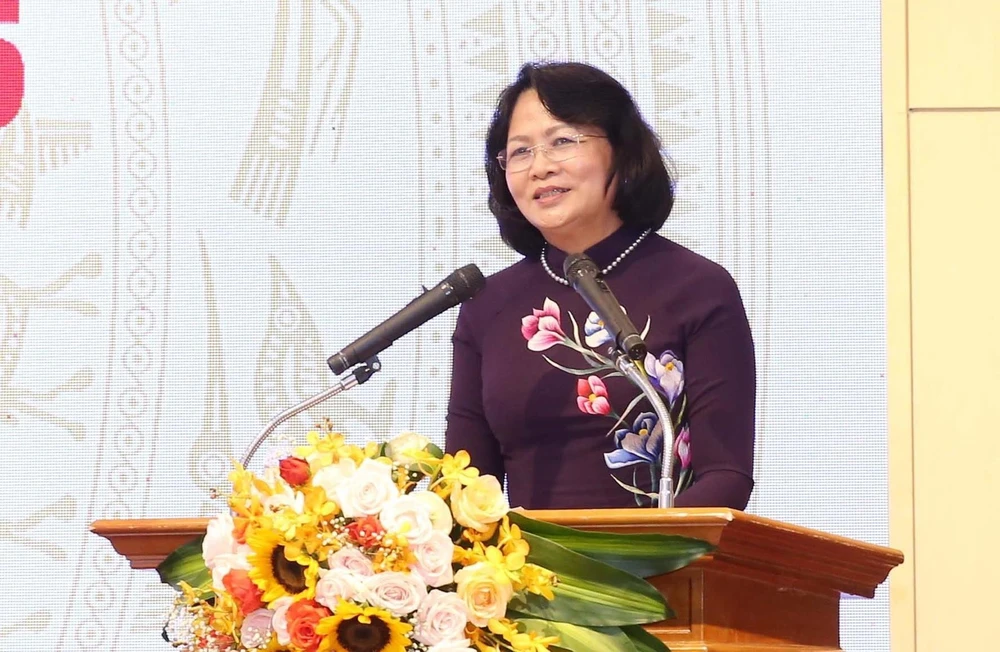 Phó Chủ tịch nước Đặng Thị Ngọc Thịnh phát biểu tại Đại hội. (Ảnh: Phương Hoa/TTXVN)