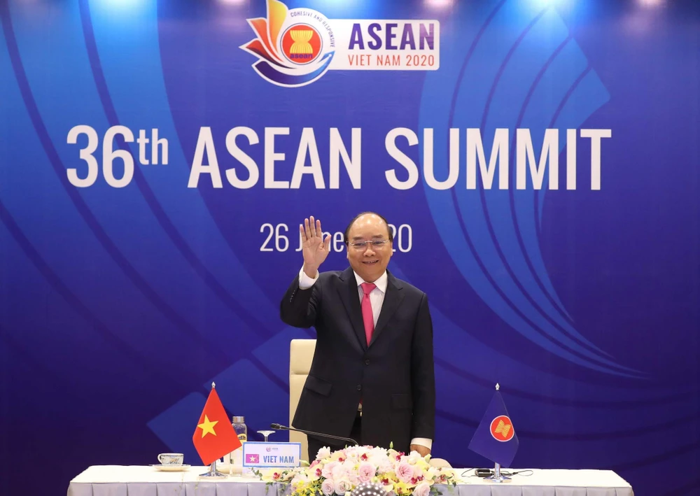 Thủ tướng Nguyễn Xuân Phúc, Chủ tịch ASEAN 2020 tại Lễ khai mạc Hội nghị Cấp cao ASEAN lần thứ 36. (Ảnh: Thống Nhất/TTXVN)