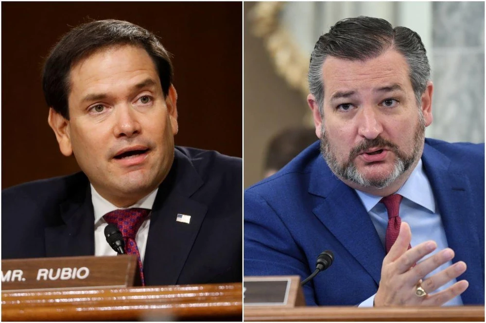 Thượng nghị sỹ Ted Cruz và Marco Rubio nằm trong số 11 quan chức Mỹ bị Trung Quốc áp đặt lệnh trừng phạt. (Nguồn: Reuters)