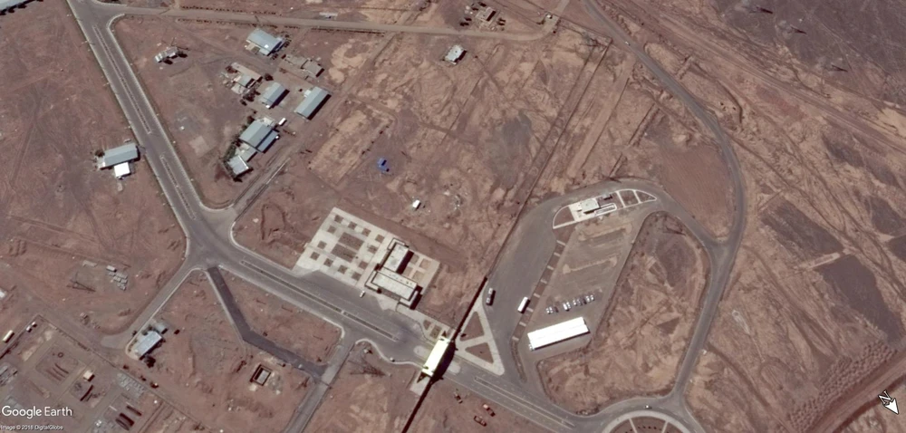 Hình ảnh vệ tinh cơ sở hạt nhân Fordo của Iran. (Nguồn: Google Earth)