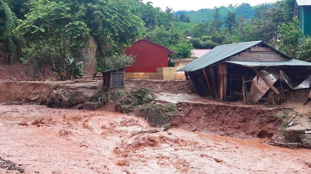 Mưa lũ gây thiệt hại tại xã Nậm Nhừ, huyện Nậm Pồ, tỉnh Điện Biên. (Ảnh: Xuân Tư/TTXVN)