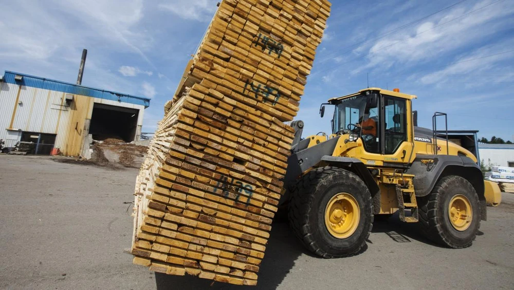 Mỹ áp thuế nhập khẩu 18% đối với mặt hàng gỗ xây dựng nhập khẩu từ Canada. (Nguồn: Bloomberg)