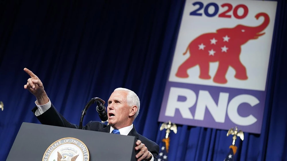 Phó Tổng thống Mỹ Mike Pence chính thức tiếp nhận đề cử của đảng Cộng hòa. (Nguồn: AP)