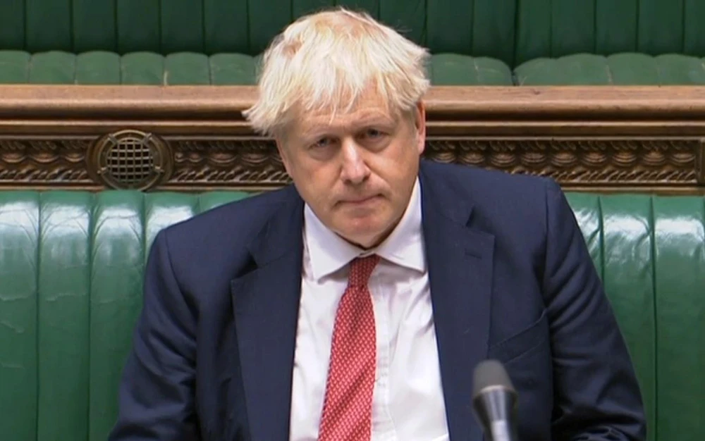 Thủ tướng Anh Boris Johnson tại cuộc họp ở London, Anh, ngày 2/9/2020. (Ảnh: AFP/TTXVN)