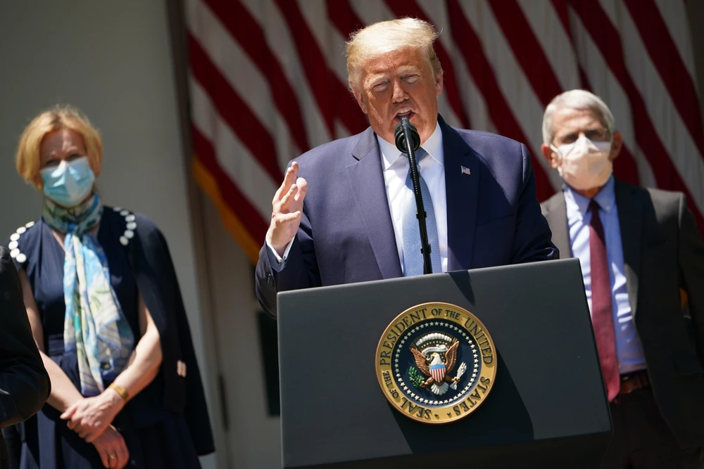 Tổng thống Mỹ Donald Trump tại cuộc họp báo ở Washington, DC, Mỹ, ngày 15/9/2020. (Ảnh: AFP/TTXVN)