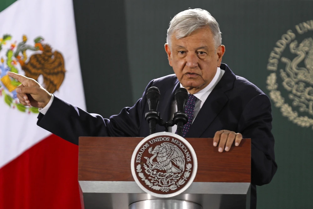 Tổng thống Mexico Andres Manuel Lopez Obrador phát biểu tại cuộc họp báo ở bang Chihuahua ngày 10/1/2020. (Ảnh: AFP/TTXVN)