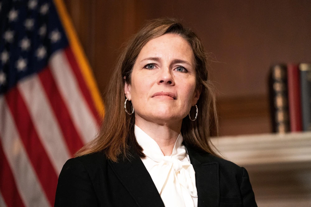 Bà Amy Coney Barrett được để cử làm Thẩm phán Tòa án Tối cao. (Ảnh: THX/TTXVN)