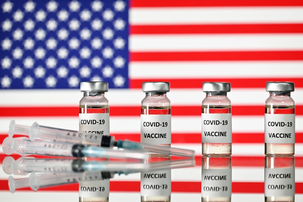Hình ảnh mô phỏng vắcxin ngừa COVID-19 của Mỹ. (Ảnh: AFP/TTXVN)