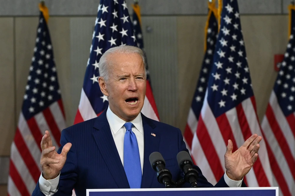 Ông Joe Biden phát biểu tại Philadelphia, Pennsylvania, Mỹ, ngày 20/9/2020. (Ảnh: AFP/TTXVN)