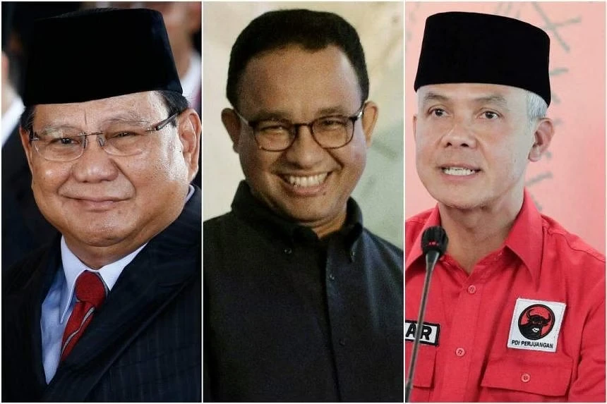 (Từ trái qua) Các ứng cử viên Bộ trưởng Quốc phòng Prabowo Subianto, cựu Thống đốc Jakarta Anies Baswedan và cựu Thống đốc tỉnh Trung Java Ganjar Pranowo. (Ảnh: Reuters)