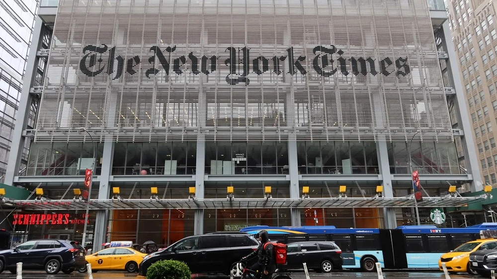 Trụ sở của tờ báo The New York Times tại thành phố New York, Mỹ. (Ảnh: Getty Images)