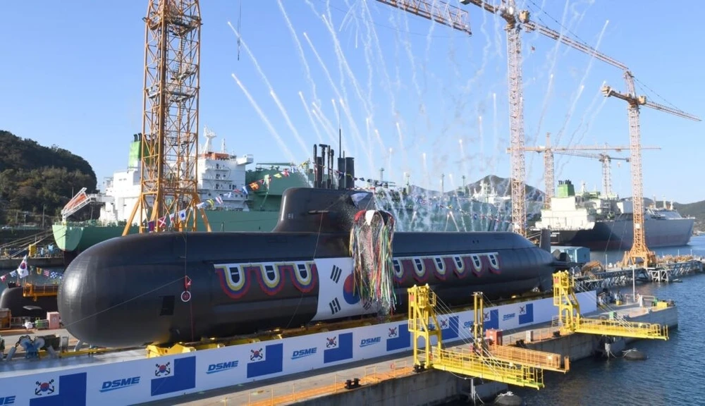 Lễ hạ thủy chiếc tàu ngầm KSS-III Batch-I thứ hai của Hàn Quốc. (Nguồn: Hải quân Hàn Quốc)