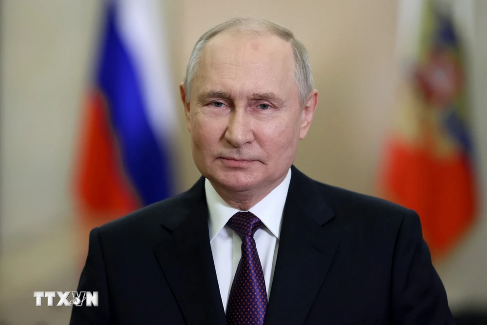 Tổng thống Nga Vladimir Putin phát biểu tại Moskva ngày 5/10/2023. (Ảnh: AFP/TTXVN)