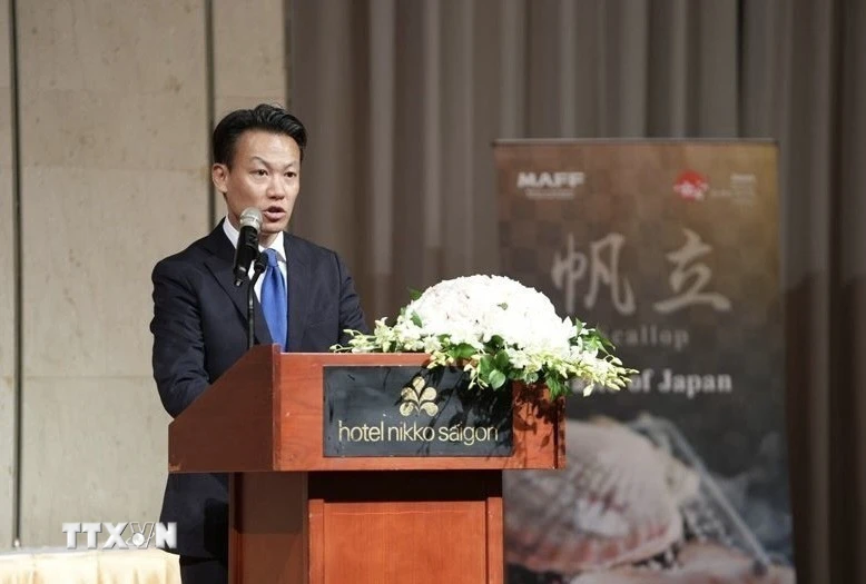 Ông Toru Yoshimatsu, Đại diện Bộ Nông nghiệp, Lâm nghiệp và Thủy sản Nhật Bản phát biểu tại sự kiện. (Ảnh: Xuân Anh/TTXVN)