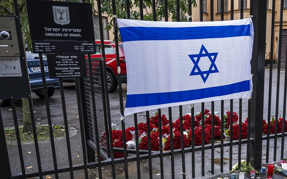 Đại sứ quán Israel tại Stockholm, Thụy Điển. (Ảnh: AP)