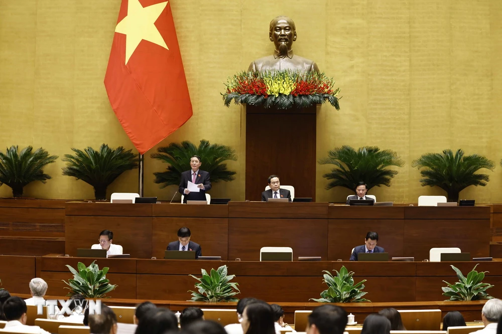 Phó Chủ tịch Quốc hội Nguyễn Đức Hải điều hành phiên họp chiều 21/6. (Ảnh: Doãn Tấn/TTXVN)