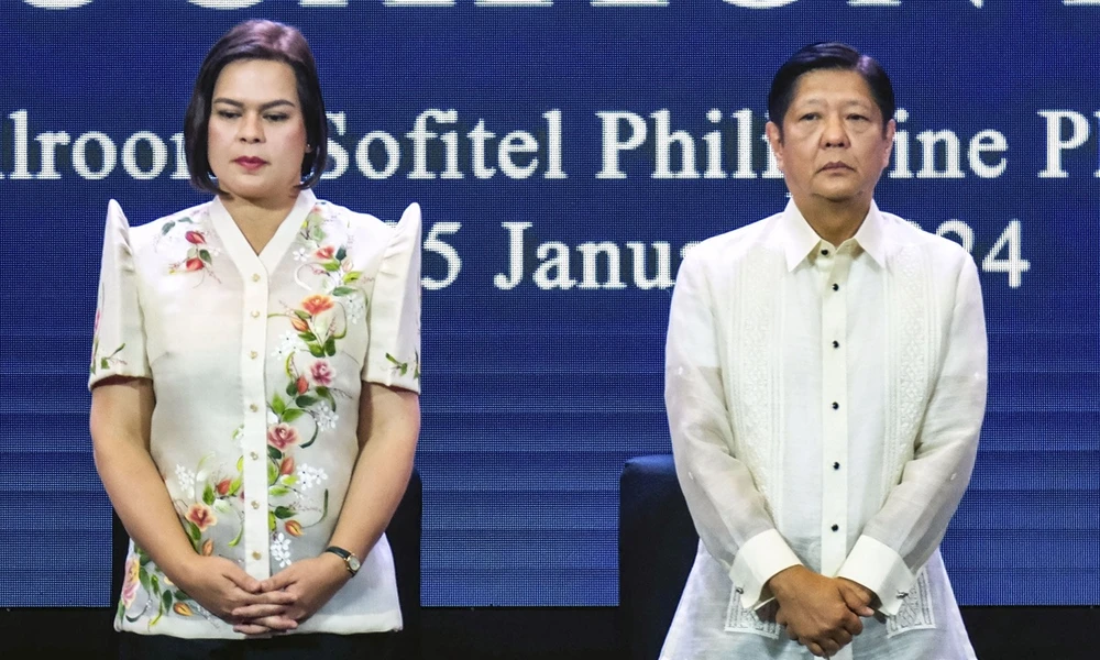 Mối quan hệ giữa Tổng thống Ferdinand Marcos Jr. và Phó Tổng thống Sara Duterte đã trở nên căng thẳng thời gian gần đây. (Nguồn: Kyodo)