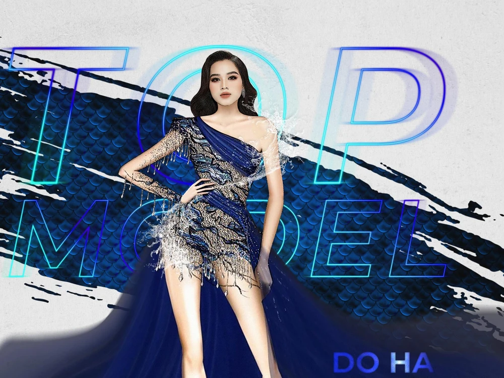 Thiết kế có ý nghĩa đặc biệt mà Đỗ Thị Hà sẽ mang đến Miss World 2021. (Ảnh: CTV/Vietnam+)